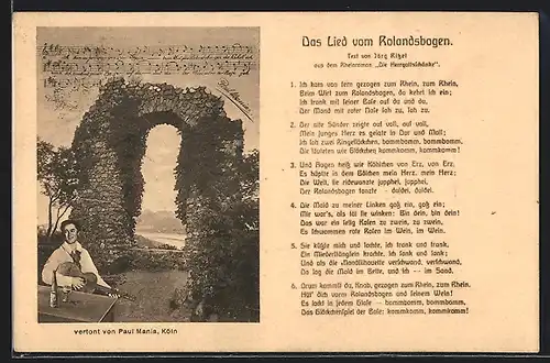 AK Remagen, Rolandsbogen, Lied vom Rolandsbogen