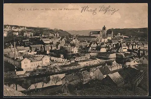 AK Diez a. d. Lahn, Ortsansicht von der Peterkirche aus