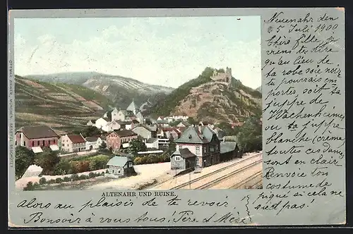 AK Altenahr, Gesamtansicht mit Ruine