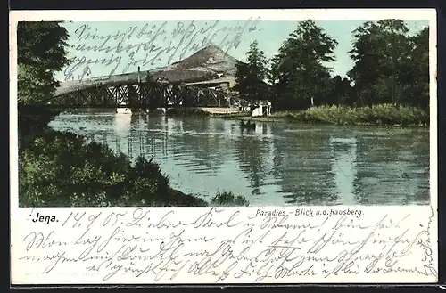 AK Jena, Paradies, Blick a. d. Hausberg