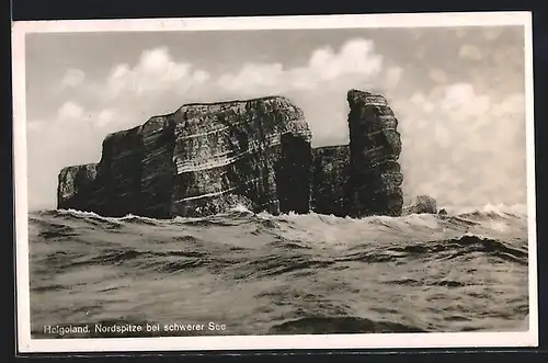 AK Helgoland, Nordspitze bei schwerer See