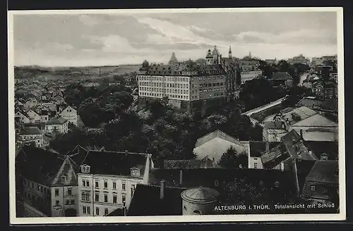 AK Altenburg i. Thür., Totalansicht mit Schloss aus der Vogelschau