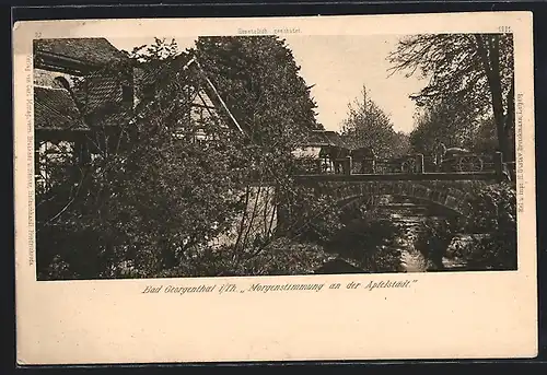 AK Bad Georgenthal i. Th., Morgenstimmung an der Apfelstädt