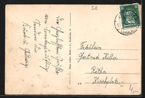 AK Wettin a. d. Saale, Blick auf die Burg