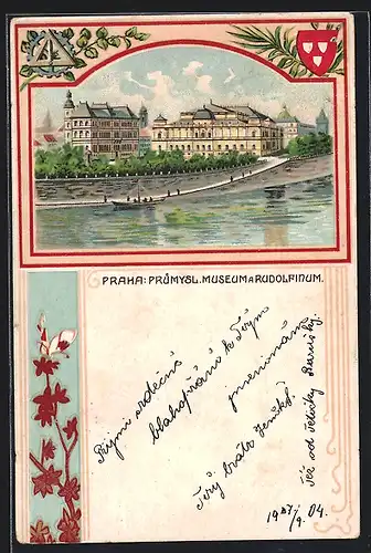 Lithographie Prag / Praha, Prumysl, Museum a Rudolfinum