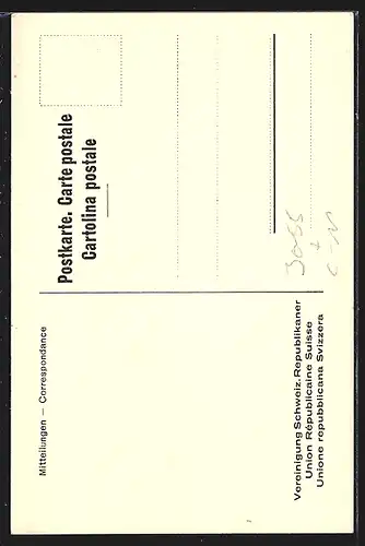 Künstler-AK Schweiz, Der Lex Häberlin ein kräftig Nein, wir wollen freie Schweizer sein!