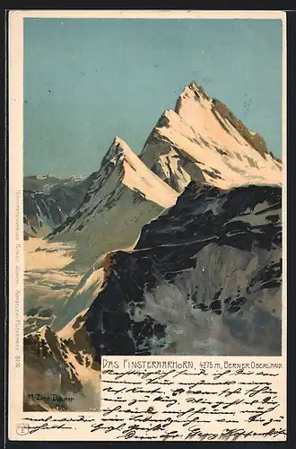 Künstler-AK Zeno Diemer: Finsteraarhorn
