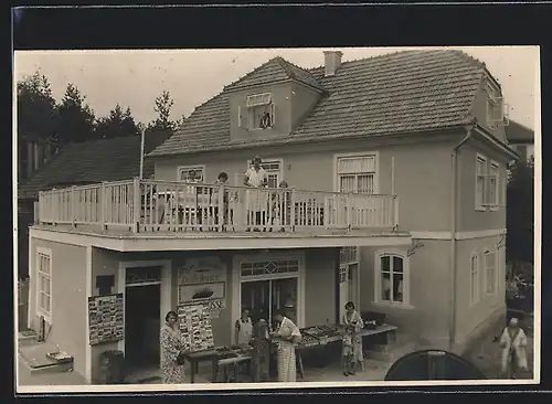 Foto-AK Delikatessen-Geschäft mit AK-Verkauf