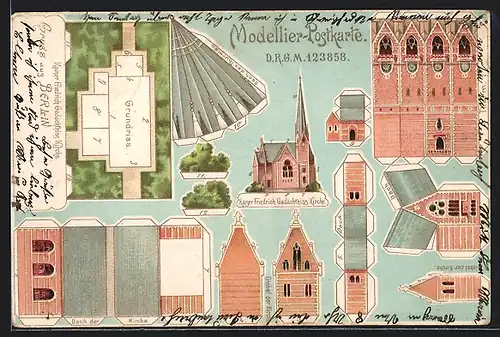 AK Modellier Postkarte der Berliner Kaiser Friedrich Gedächtnis Kirche