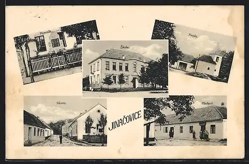 AK Jinacovice, Pomnik, Obchod, Skola