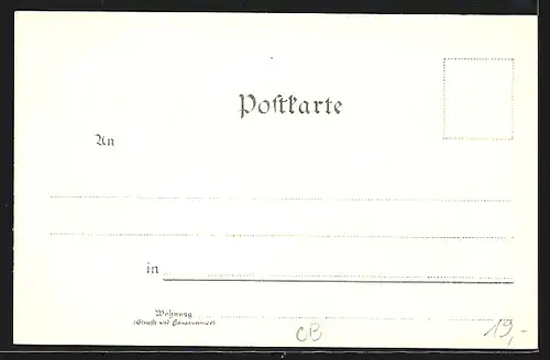 Lithographie Cüstrin, Post, neue Caserne, Friedenskirche