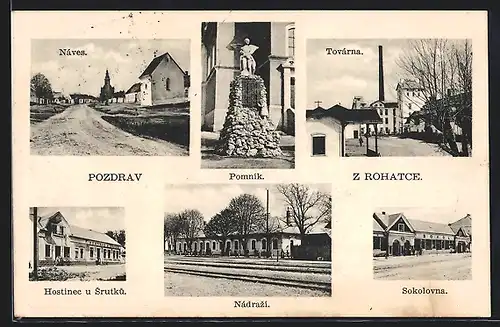 AK Rohatec, Náves, Pomník, Hostinec u Srutku