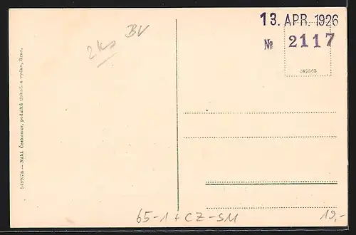 AK Breclava, Nadrazi, Bahnhof aus der Vogelschau