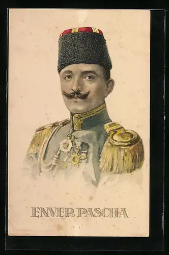 Künstler-AK Portrait von Sultan Ghazi Mehmed Rechad V der Türkei im jungen Alter mit AK-Reklame