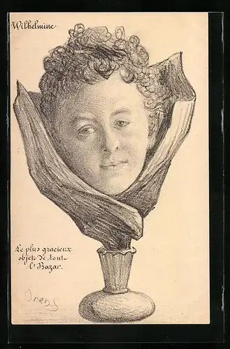 Künstler-AK Charles Denizard (Orens): Wilhelmine, Le plus gracieux objet de toul l'Bazar