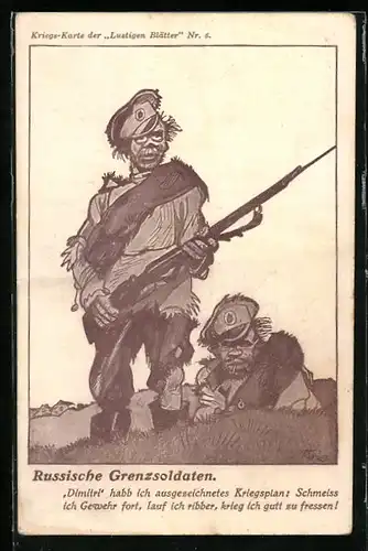 Künstler-AK Walter Trier: Russische Grenzsoldaten planen überzulaufen
