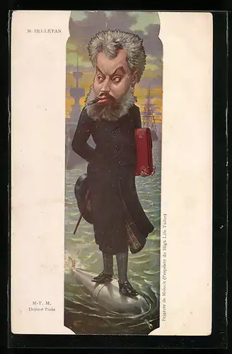 Künstler-AK Alphonse Hector Colomb (B. Moloch): M. Pelletan auf Torpedo
