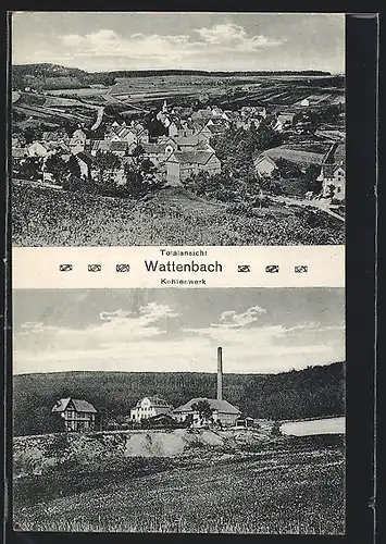 AK Wattenbach /Kassel, Blick auf das Kohlenwerk