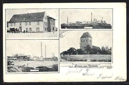 AK Uellnitz, Grube Eintracht, Fabrik Saxonia, Münchs Gasthof