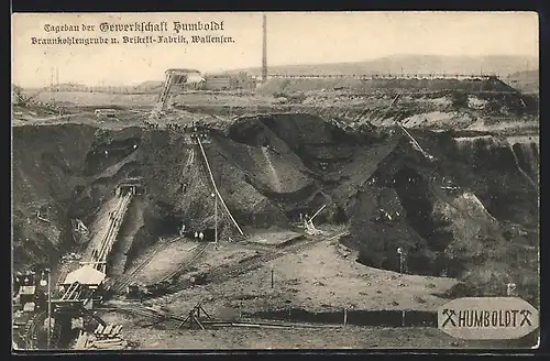 AK Wallensen, Tagebau der Gewerkschaft Humboldt, Braunkohlengrube und Brikett-Fabrik