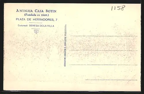 AK Madrid, Antigua Casa Botin, Plaza de Herradores, Subida a la Terraza de la Sucursal