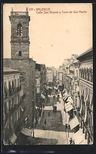 AK Valencia, Calle San Vicente y Torre de San Martin