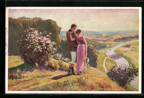 Künstler-AK Robert Kämmerer: Wenn am Walde die Heidenrosen blühn, Liebespaar