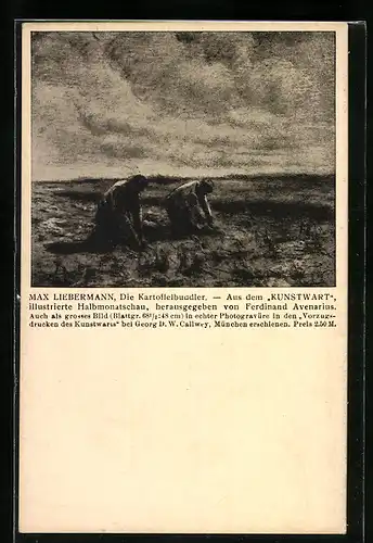 Künstler-AK Max Liebermann: Die Kartoffelbuddler