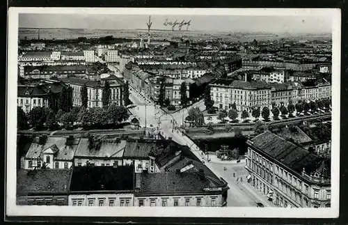 AK Hradec Králové, Ortsansicht aus der Vogelschau