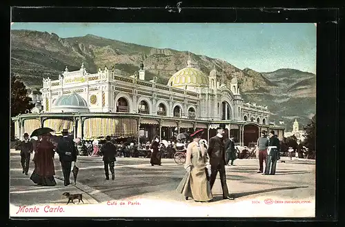 AK Monte-Carlo, Cafe de Paris mit Gästen