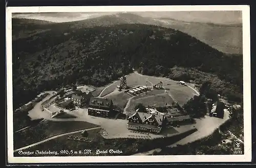 AK Inselsberg, Fliegeraufnahme des Hotel Gotha