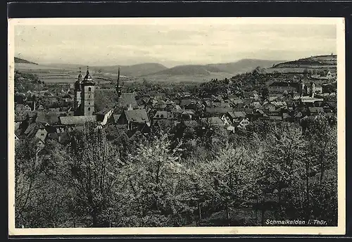 AK Schmalkalden i. Thür., Ortsansicht mit Kirche und Wohnhäusern