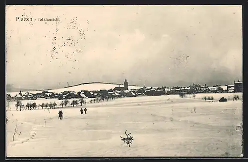 AK Platten, Ortsansicht im Winter