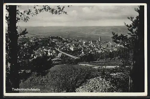 AK Tauberbischofsheim, Ortsansicht mit Blick zur Kirche