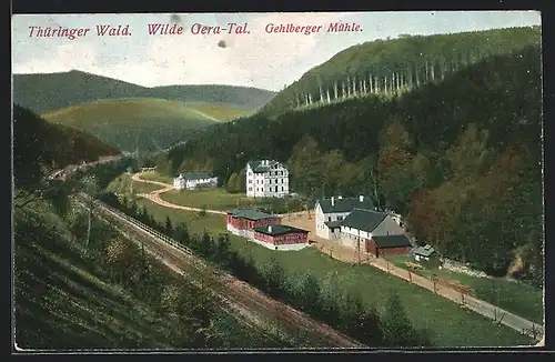 AK Gehlberg /Thüringer Wald, Gehlberger Mühle im Gera-Tal