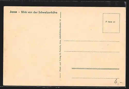 AK Jena, Ortsansicht mit Blick von der Schweizerhöhe
