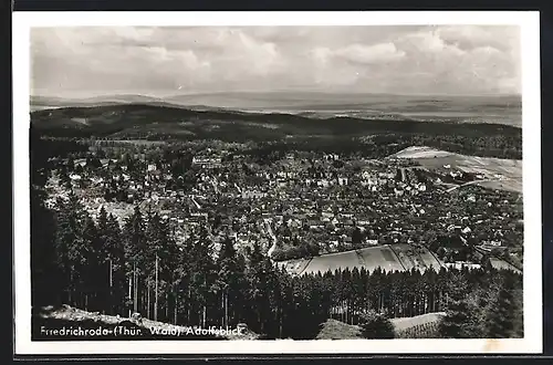 AK Friedrichroda /Thür. Wald, Adolfsblick, Totalansicht aus der Vogelschau