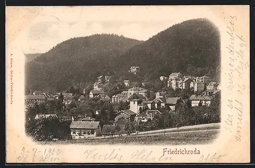 AK Friedrichroda, Ortsansicht mit Wohnhäusern