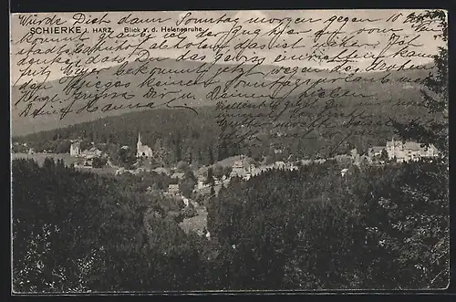 AK Schierke i. Harz, Blick von der Helenenruhe