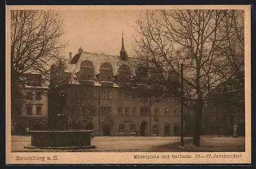 AK Naumburg / Saale, Marktplatz mit Rathaus