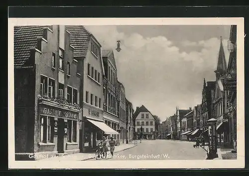 AK Burgsteinfurt / W., Gasthof zur Sonne und Strassenansicht