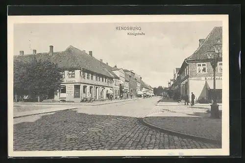 AK Rendsburg, Königstrasse im Sonnenschein