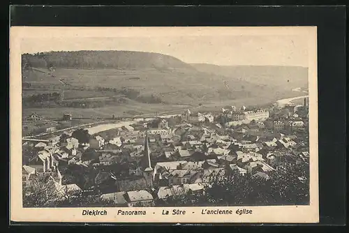 AK Diekirch, Panorama, la Sure & l`ancien eglise