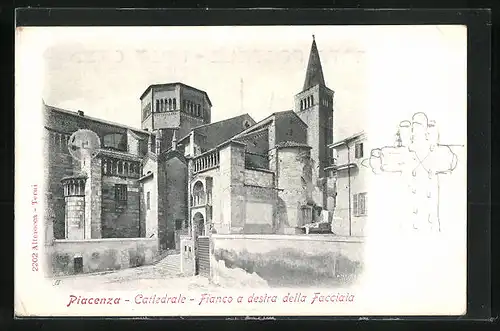AK Piacenza, Cattedrale Fianco e destra della Facciata