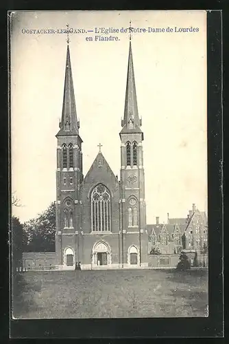 AK Oostacker-les-Gand, L`Eglise de Notre-Dame de Lourdes en Flandre