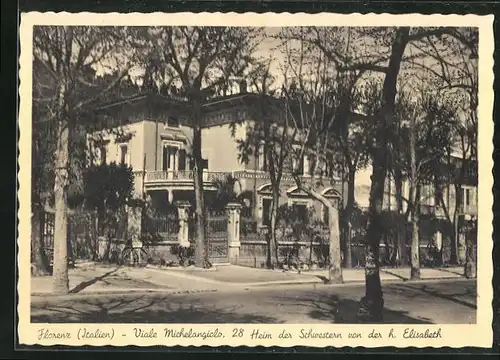 AK Florenz, Heim der Schwestern der h. Elisabeth, Viale Michelangiolo 28