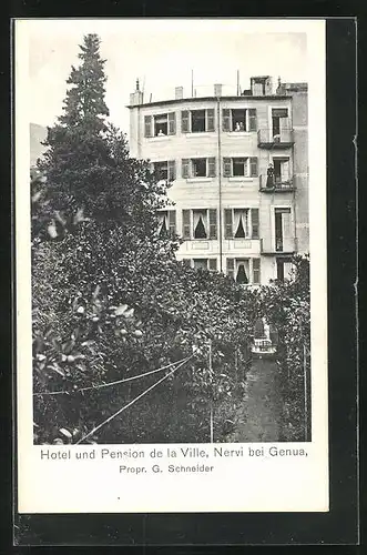 AK Nervi, Ansicht vom Hotel und Pension de la Ville