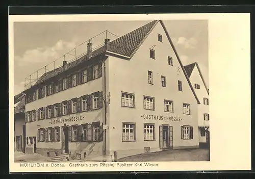AK Mühlheim a. Donau, Gasthaus Zum Rössle von Karl Wieser