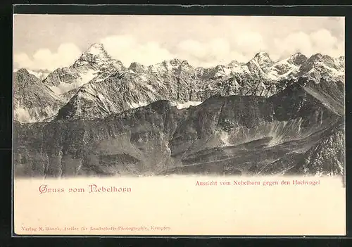 AK Oberstdorf, Blick vom Nebelhorn auf den Hochvogel