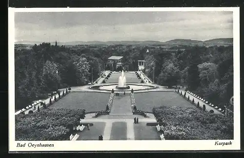 AK Bad Oeynhausen, Kurpark aus der Vogelschau